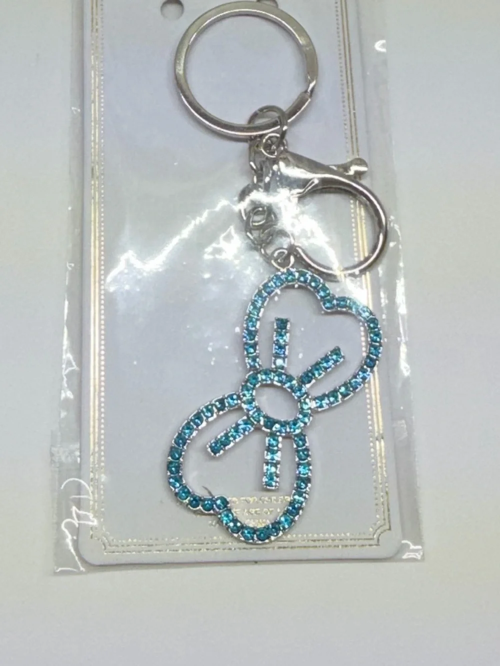 Crystal Bow Keychain - Blue